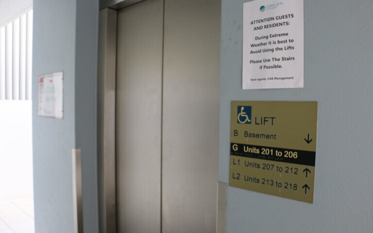 coolum at the beach resort lift doors 2